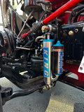 Heavy duty truck suspension with King off-road racing shock absorber close-up