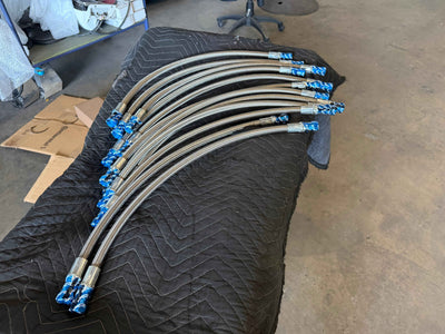 Stainless Steel Braided Brake Hose Steer Axle (Pair)