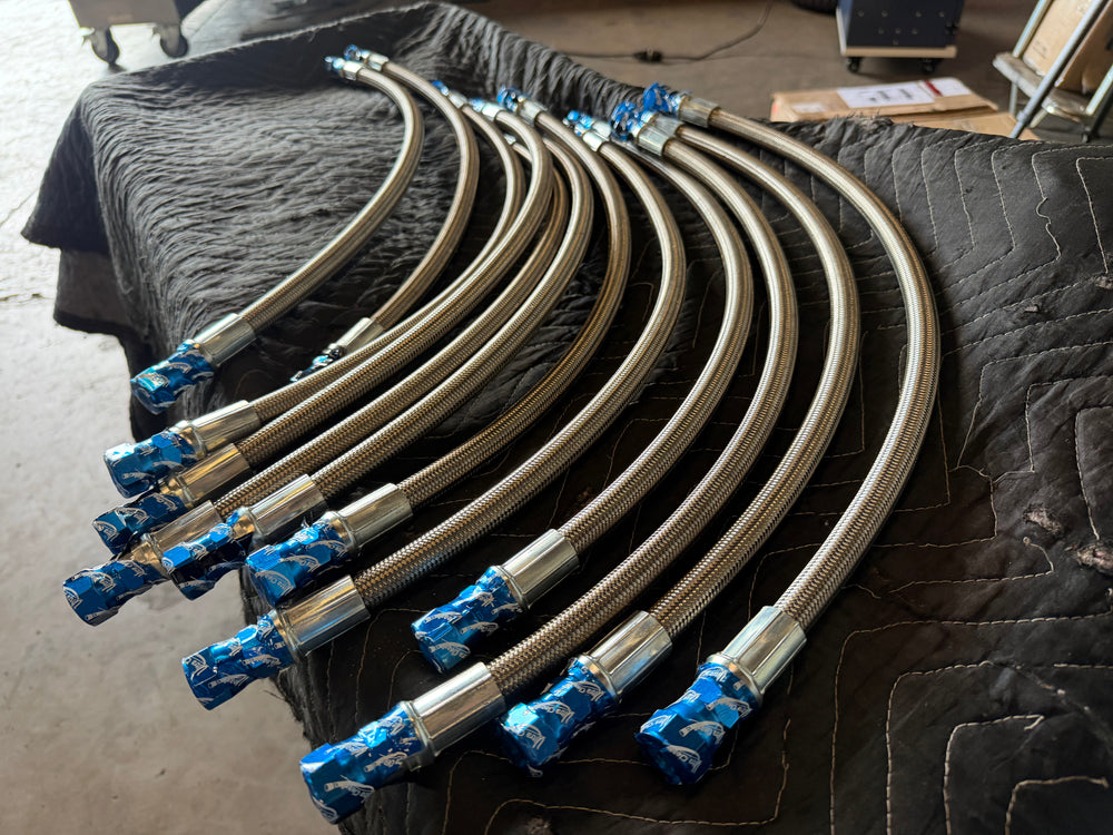 Stainless Steel Braided Brake Hose Steer Axle (Pair)