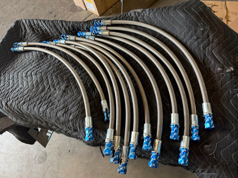 Stainless Steel Braided Brake Hose Steer Axle (Pair)