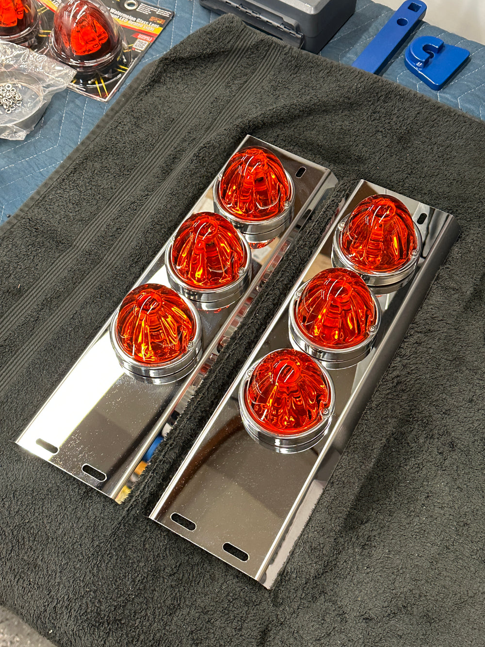 Air Cleaner Watermelon Dark Amber Brackets Pair Set