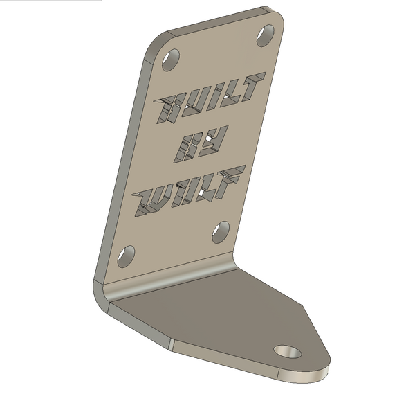 Custom metal bracket with laser-cut design and mounting holes for heavy duty truck repair