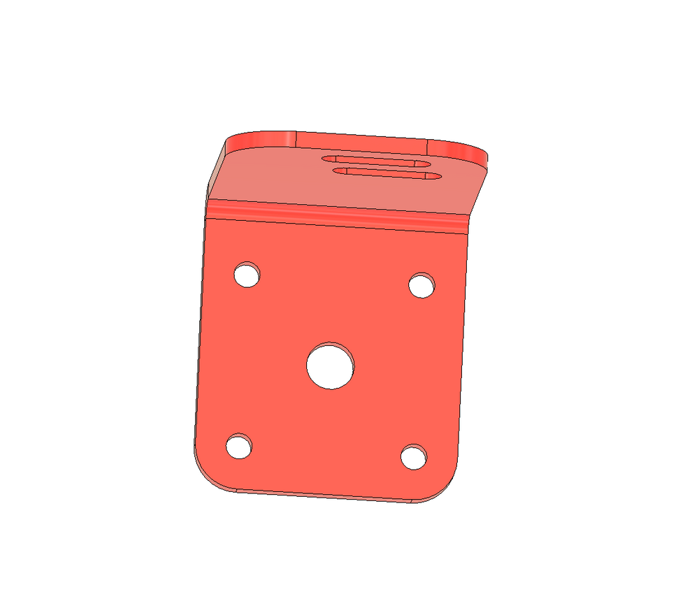 Red metal truck bracket with multiple mounting holes and slots, suitable for drivetrain repair.