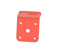 Red metal truck bracket with multiple mounting holes and slots, suitable for drivetrain repair.